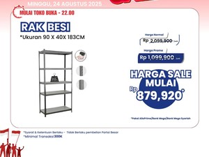 Beli Rak Besi di Transmart Full Day Sale Diskon Rp 1 Jutaan