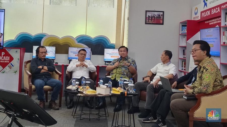 Diskusi Publik Tentang Perberasan Nasional di Kantor Ombudsman RI, Jakarta, Selasa (26/8/2025). (CNBC Indonesia/Martyasari RIzky)