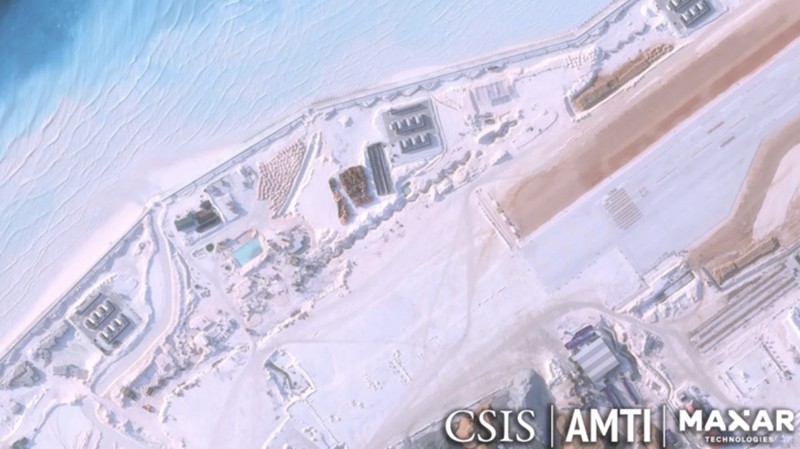 Foto satelit Vietnam percepat pembangunan pulau di Laut China Selatan. (Dok. Maxar Technologies)