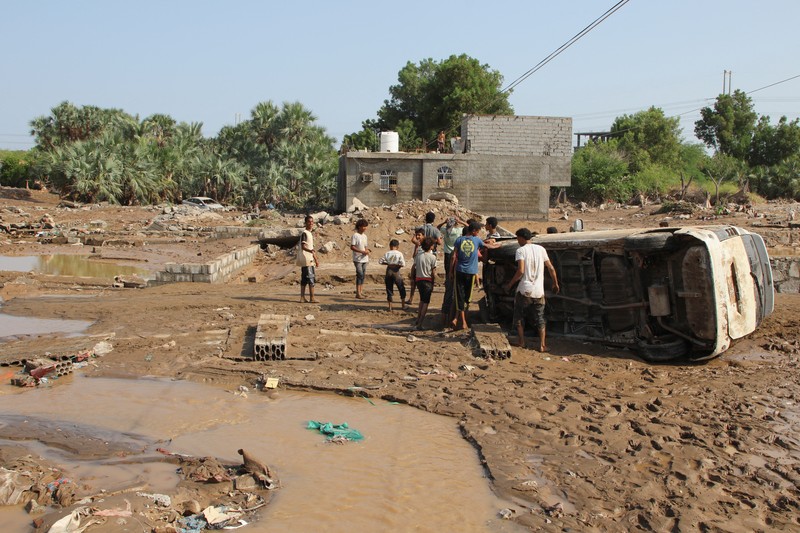 Banjir parah melanda pinggiran kota Aden, Yaman. (Tangkapan Layar Video/Reuters)