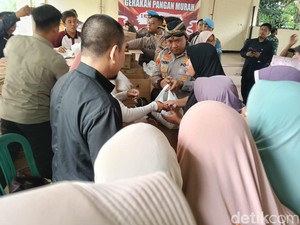 Polres Serang Salurkan 38 Ton Beras dalam Gerakan Pangan Murah
