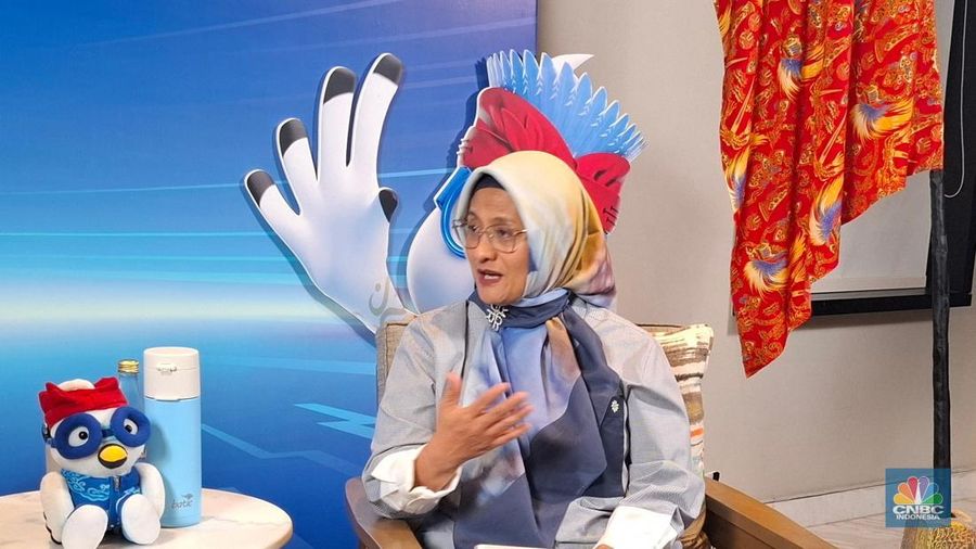 Dirut Telkom Dian Siswarini di sela Batic 2025.