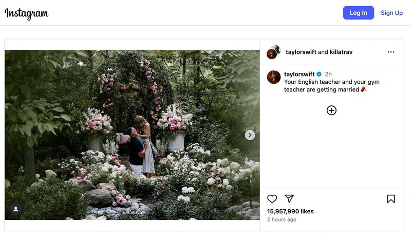 Sebuah unggahan Instagram bertuliskan 