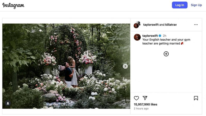 Sebuah unggahan Instagram bertuliskan 