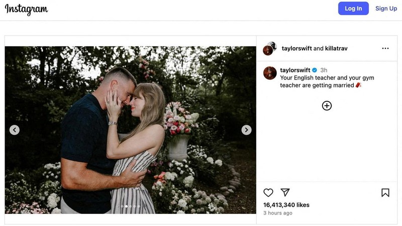Sebuah unggahan Instagram bertuliskan 