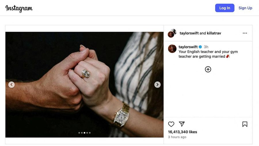 Sebuah unggahan Instagram bertuliskan 