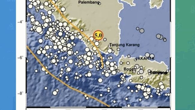 Breaking News: Gempa Guncang Lampung, Magnitudo 5,0.