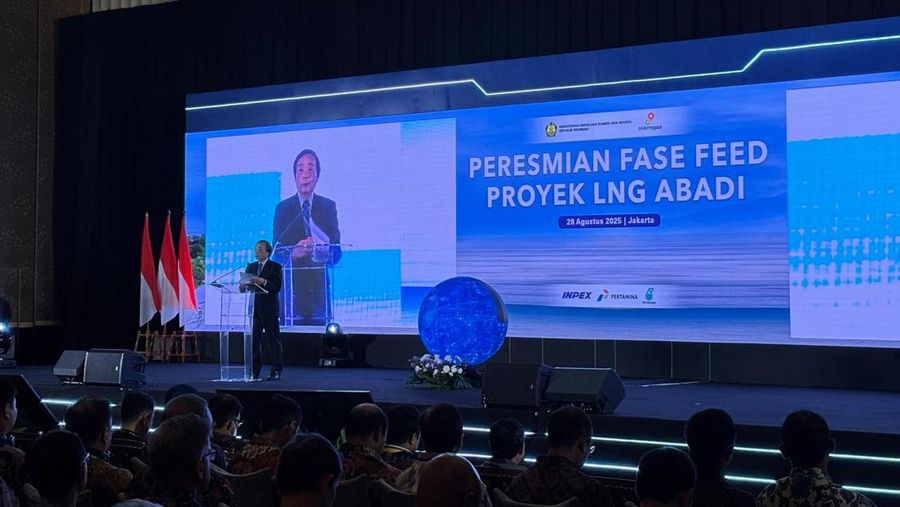 Inpex mulai melakukan pengerjaan Front-End Engineering Design (FEED) Lapangan Gas Abadi, Blok Masela. Seremoni pengerjaan FEED dilakukan di Jakarta, Kamis (28/08/2025). CNBC Indonesia/Firda Dwi Muliawati