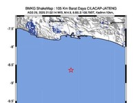 Gempa Dangkal M4,9 Guncang Cilacap, Dirasakan Sampai Pangandaran