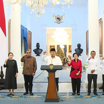 Didampingi Ketum Partai, Megawati-Surya Paloh, Ini Pernyataan Prabowo