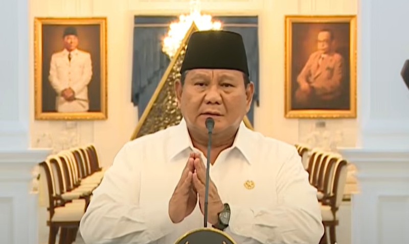 Keterangan Pers Presiden Prabowo, Istana Merdeka, 31 Agustus 2025. (Tangkapan Layar Youtube/Sekretariat Presiden RI)