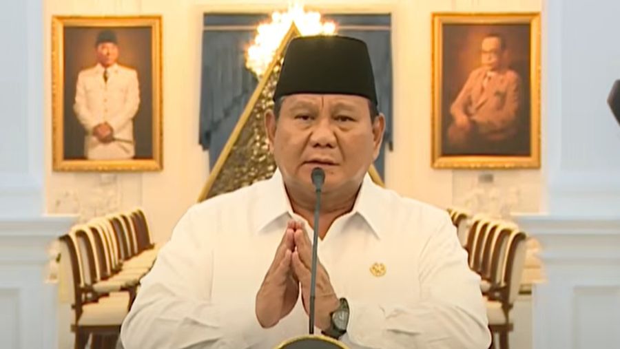 Keterangan Pers Presiden Prabowo, Istana Merdeka, 31 Agustus 2025. (Tangkapan Layar Youtube/Sekretariat Presiden RI)