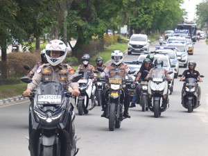 Polres Pelalawan Gelar Patroli Skala Besar Demi Keamanan Warga