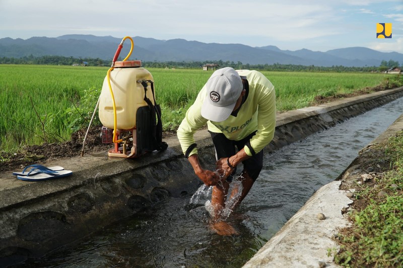 Kementerian Pekerjaan Umum terus mengoptimalkan layanan irigasi guna mendukung peningkatan produktivitas pertanian dan mewujudkan swasembada pangan. (Dok. PUPR)