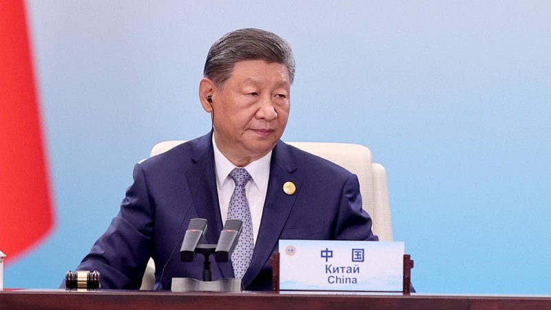 Pemandangan umum menunjukkan peserta KTT Organisasi Kerjasama Shanghai (SCO) 2025 di Pusat Konvensi dan Pameran Meijiang di Tianjin, Tiongkok, 1 September 2025. (SUO TAKEKUMA/Pool via REUTERS)
