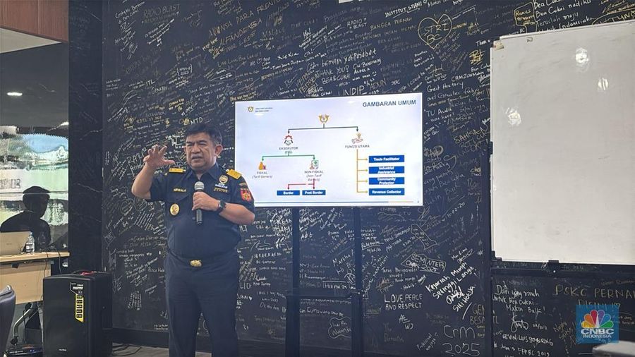 Direktur Komunikasi dan Bimbingan Pengguna Jasa Bea Cukai, Nirwala Dwi Heryanto. (CNBC Indonesia/Zahwa Madjid)