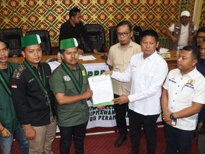 DPRD Pelalawan Terima Aspirasi Mahasiswa HMI, Polisi Apresiasi Unras Damai