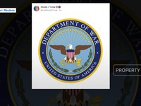 Trump Resmi Ganti Nama Pentagon Jadi Departemen Perang-Pamer Logo Baru