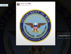 Trump Resmi Ganti Nama Pentagon Jadi Departemen Perang-Pamer Logo Baru