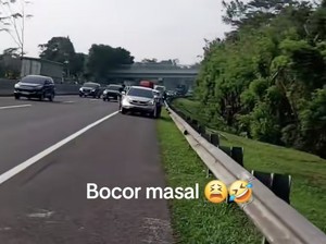 Viral Ban Mobil Bocor Massal di Tol Cipularang