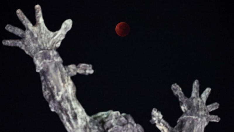 Gerhana bulan total terlihat dari Jakarta, Senin (8/9/2025). (REUTERS/Willy Kurniawan)