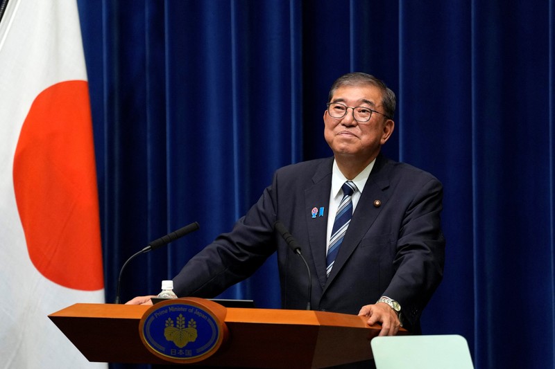 Perdana Menteri Jepang Shigeru Ishiba menghadiri konferensi pers saat mengumumkan pengunduran dirinya, di Tokyo, Jepang, Minggu (7/9/2025). (TORU HANAI/Pool via REUTERS) Perdana Menteri Jepang Shigeru Ishiba menghadiri konferensi pers saat mengumumkan pengunduran dirinya, di Tokyo, Jepang, Minggu (7/9/2025). (TORU HANAI/Pool via REUTERS)