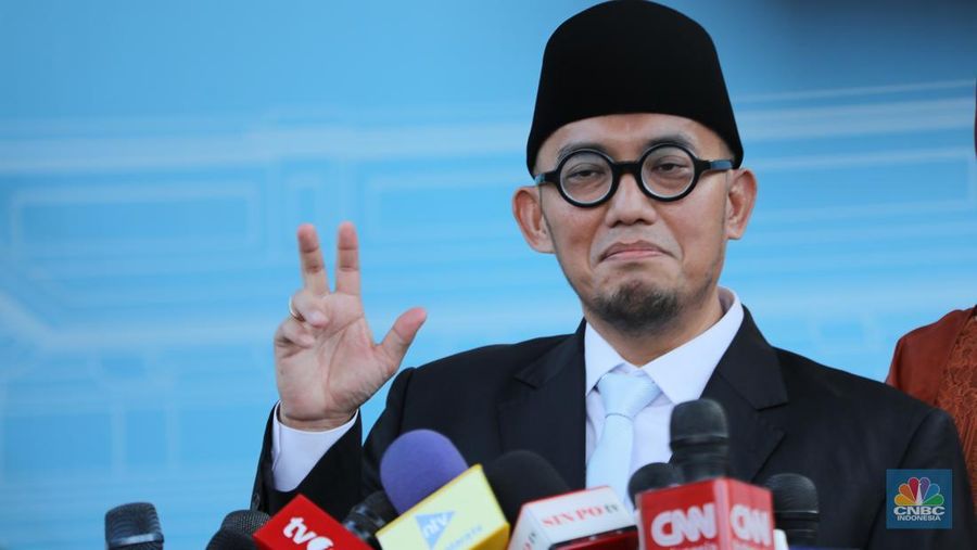 Wakil Menteri Haji dan Umroh, Dahnil Anzar Simanjuntak saat konpres di Istana Negara, Jakarta, Senin  (8/9/2025). (CNBC Indonesia/Tri Susilo)