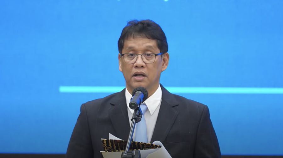 Menteri Keuangan Purbaya Yudhi Sadewa saat acara Serah Terima Jabatan Menteri Keuangan di Aula Mezanin Gd Juanda 1, Kementerian Kuangan, Jakarta, Selasa (9/9/2025). (YouTube./Kementerian Keuangan RI)