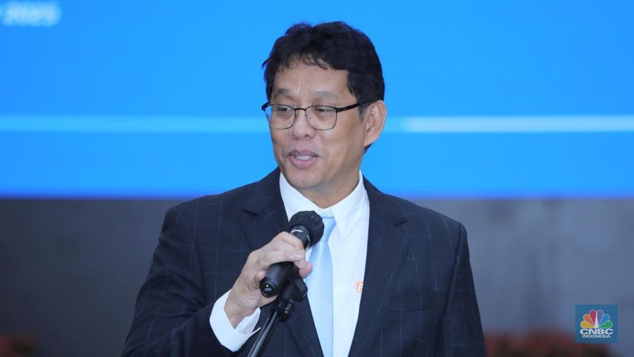 Menteri Keuangan Purbaya Yudhi Sadewa saat acara Serah Terima Jabatan Menteri Keuangan di Aula Mezanin Gd Juanda 1, Kementerian Kuangan, Jakarta, Selasa (9/9/2025). (CNBC Indonesia/Tri Susilo)