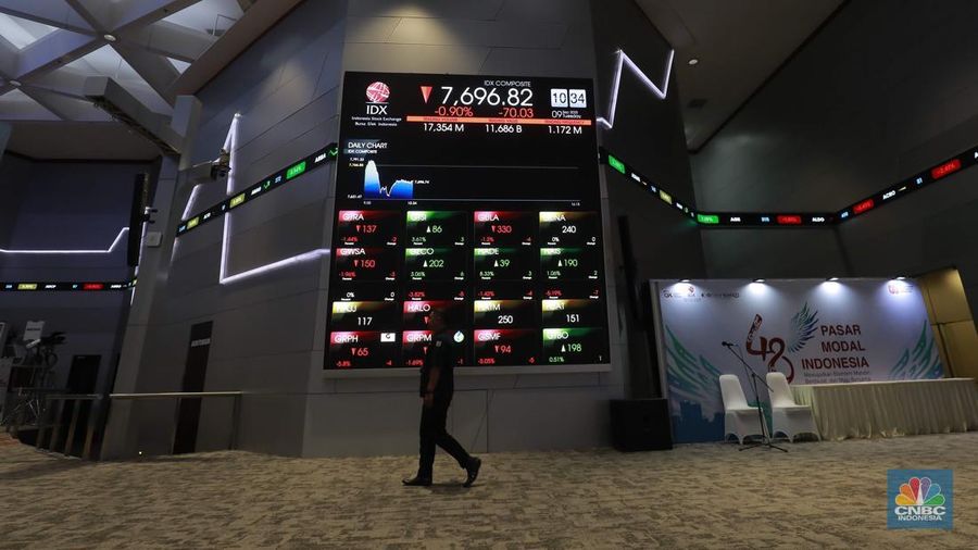 Pergerakan indeks Harga Saham Gabungan (IHSG), di Bursa Efek Indonesia, Jakarta, Selasa (9/9/2025). (CNBC Indonesia/Muhammad Sabki)