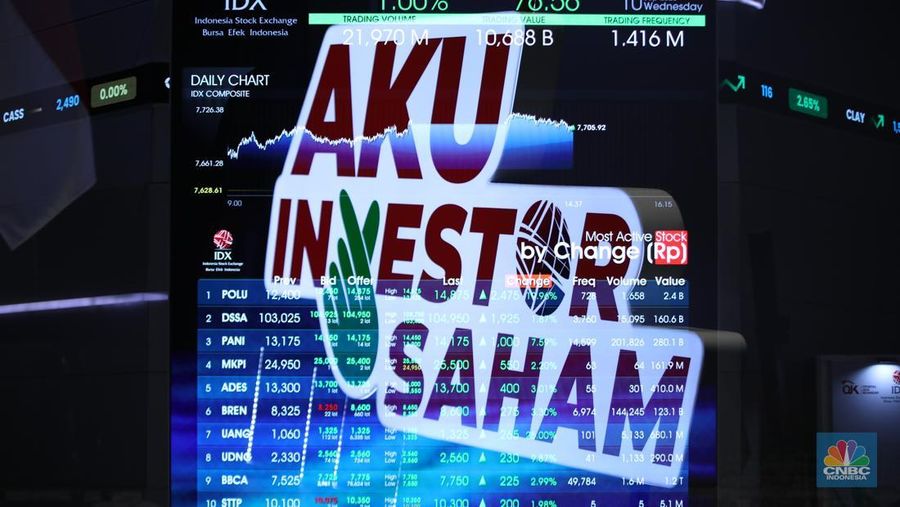 Layar menampilkan pergerakan Indeks Harga Saham Gabungan (IHSG) di Kantor Bursa Efek Indonesia (BEI), Jakarta, Rabu (10/9/2025). (CNBC Indonesia/Faisal Rahman)