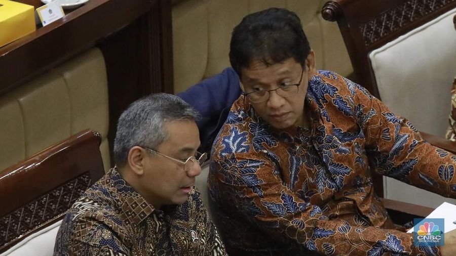 Kementerian Keuangan melaukan rapat kerja dengan Komisi XI DPR RI di Gedung DPR RI, Jakarta, Rabu (10/9/2025). (CNBC Indonesia/Muhammad Sabki)