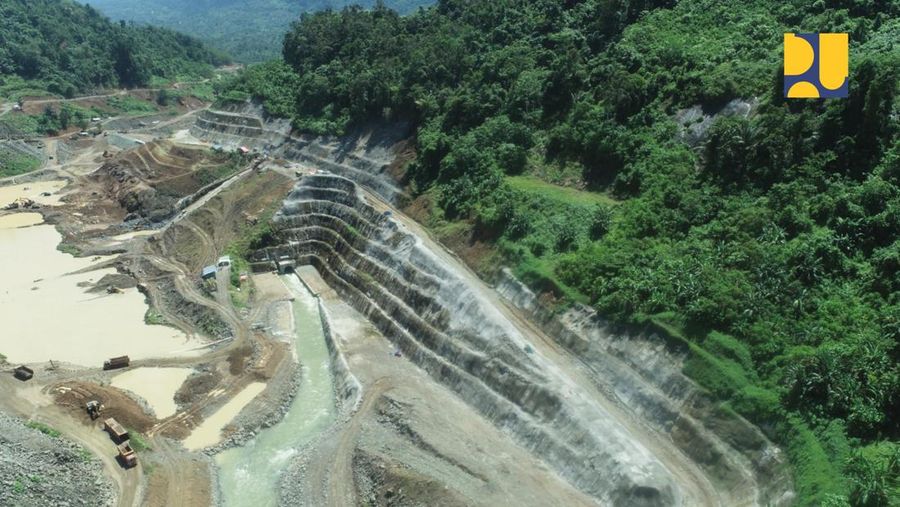 Pembangunan Bendungan Budong-Budong di Sulawesi Barat. (Dok. Kementerian PU)
