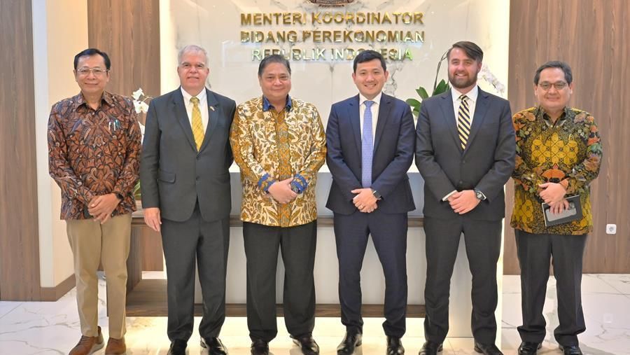 SBO Kim bertemu dengan Menteri Koordinator Bidang Perekonomian Airlangga Hartarto.