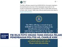 Video: FBI Rilis Foto Diduga Pelaku Penembak Politisi Charlie Kirk