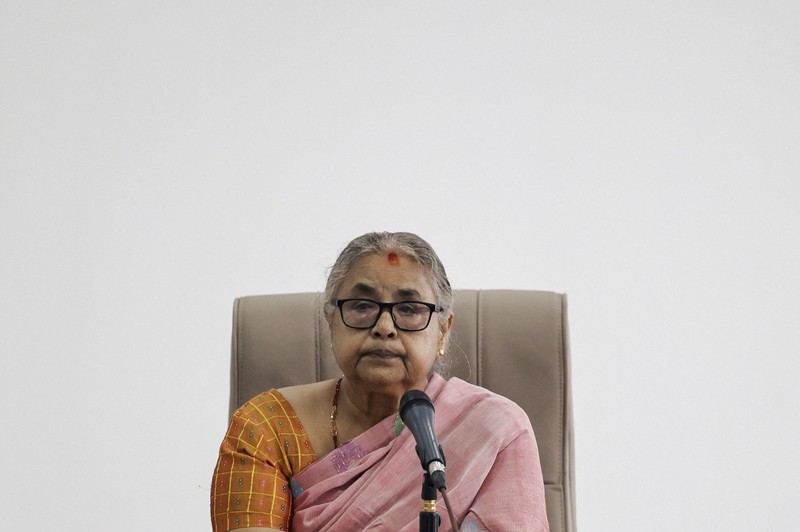 Perdana Menteri baru Nepal, Sushila Karki, menyampaikan pernyataan publik perdana usai dilantik, Minggu (14/9/2025). Perdana Menteri baru Nepal, Sushila Karki, menyampaikan pernyataan publik perdana usai dilantik, Minggu (14/9/2025). (Navesh Chitrakar/Navesh Chitrakar)