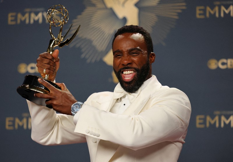 Britt Lower poses with the Best Actress in a Drama Series award for Severance, at the 77th Primetime Emmy Awards in Los Angeles, California, U.S., September 14, 2025. REUTERS/Daniel Cole