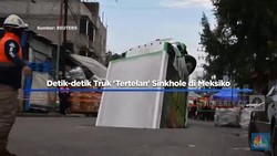 Video: Detik-detik Truk 'Tertelan' Sinkhole di Meksiko