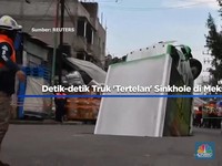Video: Detik-detik Truk 'Tertelan' Sinkhole di Meksiko