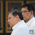 Purbaya & 11 Menteri Merapat ke Kantor Airlangga, Bahas Paket 8+4+5