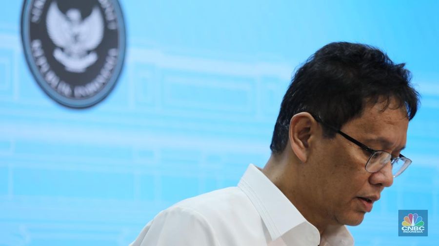Menteri Keuangan Purbaya Yudhi Sadewa saat konpres di Istana Kepresidenan, Jakarta, Senin (15/9/2025). (CNBC Indonesi/Tri Susilo)
