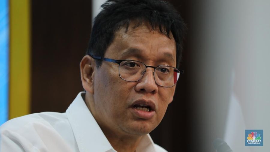Menteri Keuangan Purbaya Yudhi Sadewa saat konpres di Istana Kepresidenan, Jakarta, Senin (15/9/2025). (CNBC Indonesi/Tri Susilo)