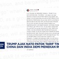 Video: Tekan Rusia,Trump Ajak NATO Patok Tarif Tinggi ke China & India
