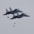 Russian Sukhoi Su-30SM jet fighters fly during the joint Russia-Belarus "Zapad-2025" military drills near Borisov, Belarus September 15, 2025. REUTERS/Ramil Sitdikov