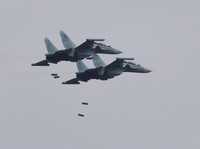 Russian Sukhoi Su-30SM jet fighters fly during the joint Russia-Belarus "Zapad-2025" military drills near Borisov, Belarus September 15, 2025. REUTERS/Ramil Sitdikov