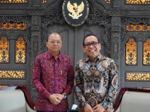 Koster Temui Pratikno Bahas Normalisasi Sungai Pascabanjir di Bali