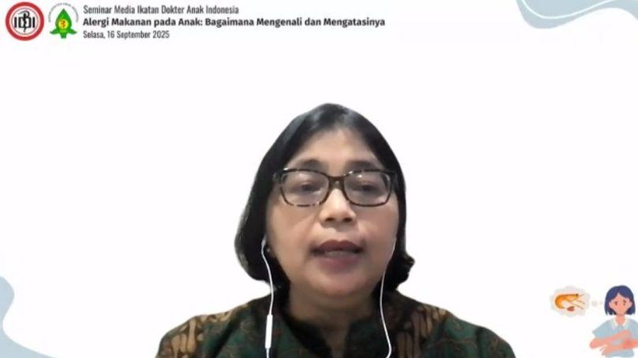IDAI menggelar temu media bertema "Alergi Makanan pada Anak: Bagaimana Mengenali dan Mengatasinya" dengan narasumber dr. Endah Citraresmi, Sp.A(K) selaku Subspesialis Alergi Imunologi secara daring, Selasa (16/9/2025). (Tangkapan Layar Zoom Meeting IDAI)