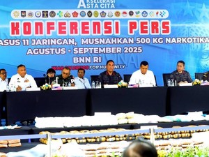 Tindak 11 Jaringan Narkoba, BNN Cegah Kerugian Ekonomi Negara Rp 130 M