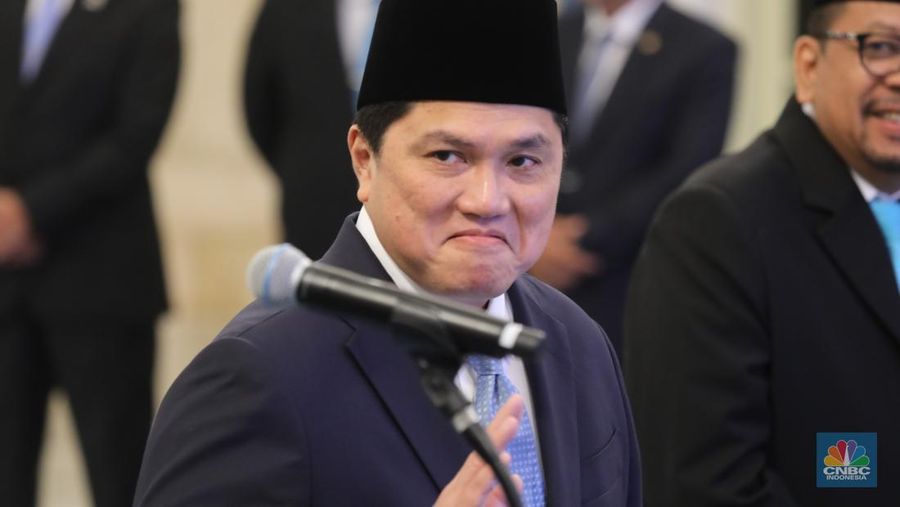 Erick Thohir dilantik Presiden Prabowo Subianto sebagai Menteri Pemuda dan Olahraga Republik Indonesia (Menpora)di Istana Negara, Jakarta, Rabu (17/9/2025). (CNBC Indonesia/Tri Susilo)
