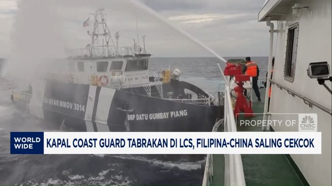 Video: Kapal Coast Guard Tabrakan di LCS, Filipina-China Saling Cekcok